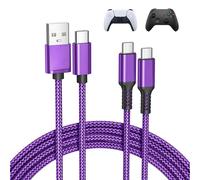 Basesailor USB Type C Charge Cable for PS5 Controller USB to USBC Lead 1M 2Pack for XBox Series X|S Core,Elite Series 2 Controller,for Nintendo Switch 2/OLED,PlayStation 5 DualSense,PS5 Pro Controller