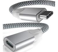 BASESAILOR USB Type C Extension Cable 0.65FT for iPhone 17 16 15 Pro Max,USB C 3.1 3.2 Gen2 10Gbps Male to Female Extension Charging Cable for MacBook Pro iPad Air 4 5 Mini 7