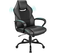 BASETBL Office Desk Chair Racing Style Home Ergonomic Executive Swivel Gaming Computer Chair, Lumbar Support High Back PU Leather Adjustable Height