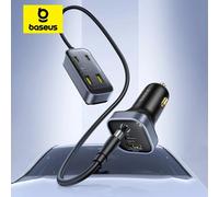 Baseus 110W 6-Port Car Charger USB-C PD QC Fast Charging Adapter for iPhone Oppo