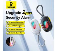 Baseus 2PCS Security Alarm Detector Upgrade Sound Protection Sensor for Door Window Camera Anti-theft Alarm Equipment Detector White 1-Pack