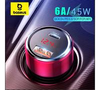 Baseus 45W Car Charger QC 4.0 3.0 For Xiaomi Huawei Supercharge SCP Samsung AFC Quick Charge Fast PD USB C Portable Phone Charge