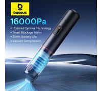 Baseus A5 16000Pa Wireless Car Vacuum Cleaner Powerful Portable Handheld Automotive Mini Vacuum Cleaner For Car Home PC Machine Cluster Black