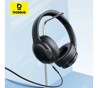 Baseus BH1 Lite Wireless Headphones Bluetooth 6.0 ENC Clear Call Headsets Super Bass Hit Earphones 80H Playtime Over Ear Headset Black add pouch