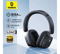 Baseus Bowie 30 Max Bluetooth Headphones 45dB Noise Cancellation Hi-res LDAC Over Ear Headset 3D Spatial Audio Wireless Earphone Black