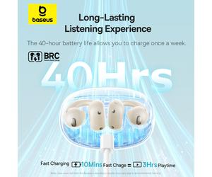 Baseus Bowie Series MC1 OL Open True Wireless Bluetooth Earphones Starlight White