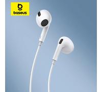 Baseus C17 Wired Earphone Type-C with Mic in-ear Wired Headphones For Xiaomi Samsung NOTE 10 NOTE 20 S21 S20 Cellphone Headsets White