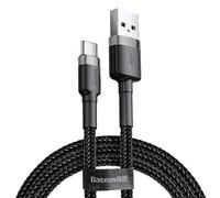 Baseus Cafule Cable - USB to USB-C Connect & Charge Cable 2 A, 2 m (Grey/Black)