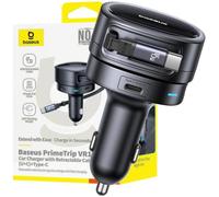 Baseus Charger Baseus PrimeTrip VR1 60W USB-A USB-C Car Charger with Retractable USB-C Cable - Black