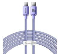 Baseus Crystal Shine Series Fast Charging Data Cable Type-C to Type-C 100W 2m Purple