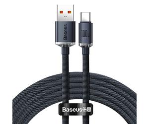 Baseus Crystal Shine Series Fast Charging Data Cable USB to Type-C 100W 2m Black