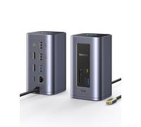 Baseus Docking Station Nomos Win Air 12 in 1, Dual Monitor Laptop Dock, 2 * 4K HDMI, 10Gbps USB A/C Ports, Gigabit Ethernet, PD 100W, USB C Docking Station for Dell/HP/Lenovo/Asus/Acer