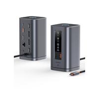 Baseus Docking Station Spacemate Series 11-in-1 Docking Station 3 Monitors with 2 x HDMI 1 x DP 4K @ 60Hz, 3 x USB-A/C 10 Gbps, 1 Gbps Ethernet, 100 W PD, Compatible with Laptop