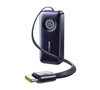 Baseus EnerCore Powerbank 20000 mAh with Retractable 70 cm USB-C Cable, 67 W Maximum Power with 2 x USB-C, Compatible with iPhone 16/15 Series, iPad, MacBook, Loptop, Samsung and More