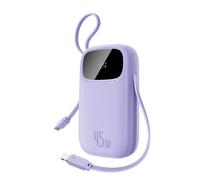 Baseus EnerFill FC31 Qpow 3 Digital Display Power Bank with USB-C+iP Cables 10000mAh 45W Nebula Purple