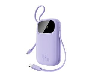 Baseus EnerFill FC31 Qpow 3 Digital Display Power Bank with USB-C+iP Cables 10000mAh 45W Nebula Purple