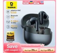 Baseus EP10 Pro ANC Earbuds Wireless Bluetooth 6.0 Earphones 50dB Realtime Adaptive Headphones 6 Mic Hi-Res LDAC IP55 Ear buds Blue