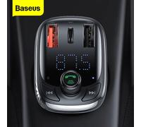 Baseus FM Transmitter Car Quick Charger For Phone Bluetooth 5.0 Car Kit Audio MP3 Player 5A Fast Charging Charger FM Modulator