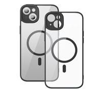 Baseus Frame Transparent Magnetic Case and Tempered Glass set for iPhone 14 (black)