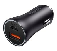 Baseus Golden Contactor Max Dual Fast Car Charger U+C 60W - Dark Gray
