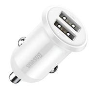 Baseus Grain Pro 24w 2.4a 2xusb-a White Ccallp-02 Car Charger