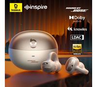 Baseus Inspire XC1 Ear Clip Wireless Earbuds Bluetooth 6.1 Hi-Res Open Earphones earrings 4-Mics Clip on ear buds Sound by Bose Black