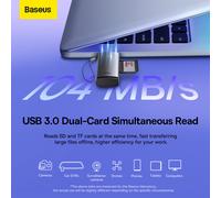 Baseus Lite Series USB-A to SD/TF Card Reader Grey