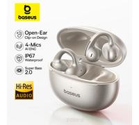 Baseus MC1 Pro Ear Clip Wireless Earphones Bluetooth 6.0 Hi-Res Ultra Open Earbuds earrings 4-Mic ENC Clip on ear buds Headphone Cosmic Black