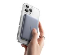 Baseus Picogo AM41 Power Bank, Ultra Slim 10000 mAh Qi2 Magsafe Powerbank 15W Wireless, PD 27W Fast Charge, Magnetic External Battery with USB C Cable for iPhone 17/16/15/14/13/12, Titanium