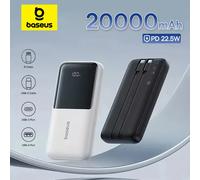 Baseus Power Bank 20000mAh PD 22.5W Fast Charging Phone External Battery Powerbank Charger for Xiaomi Poco iPhone Samsung iPad Black