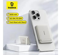 Baseus Qi2 Magnetic Power Bank With Kickstand PD 20W 5000mAh Portable Wireless Fast Charging PowerBank For iPhone Samsung Xiaomi Black