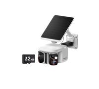 Baseus Security X1 Pro Outdoor Solar WiFi Camera Surveillance Wireless Dual Camera with 32GB Micro SD Card