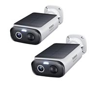 Baseus Solar Security Camera Outdoor Wireless 2 Pack, IP67 Waterproof Home Surveillance WiFi Camera, 2K 135°, Color Night Vision, AI Detection, No Monthly Fee, Works with Alexa & Google