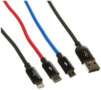 Baseus Three Primary Colors 3-in-1 Cable - 1.2m - Black