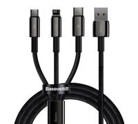 Baseus Tungsten Gold One-for-three Fast Charging Data Cable USB to