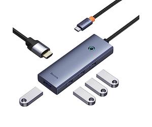 Baseus UltraJoy 5w1 5-Port Hub (1 x HDMI4K@30Hz + 4 x USB 3.0) Grey