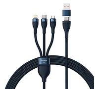 Baseus Universal Flash Series 3-in-1 Fast Charging Data Cable (USB-A to Micro + Lightning + Type-C) 100W, 1.2m Blue (CAS