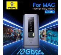 Baseus USB C HUB for Mac M3 M2 M1 System HDMI 4K@60Hz MST Triple Display for MacBook Air Pro Window 11-in-1 HUB Docking Station 11-in-1 For MAC