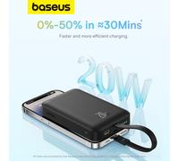Baseuse 2 in 1 Power Bank 10000mAh Magnetic Fast Charger PD 20W for iPhone 15 16