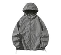 BASHAMAN Men Long Sleeves Jacket Mountain Climbing Camping Hiking Outdoor-Jacket Lightweight Casual Fashion With Hood Men'S Sportjacket H-Dark Grey 4XL
