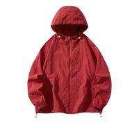 BASHAMAN Men Long Sleeves Jacket Mountain Climbing Camping Hiking Outdoor-Jacket Lightweight Casual Fashion With Hood Men'S Sportjacket G-Red XXL