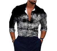 BASHAMAN Men Shirt Men Banquet Prom Temperament Longsleeve Shirt Men Casual Fashion Print Longsleeve Tops Men Youth Unique Trend Basic Shirt B-10 XXL