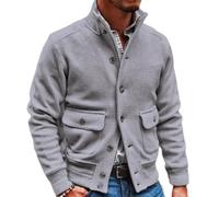 BASHAMAN Men Transition Jacket Holiday Travel Trend OutdoorJacket Comfortable Classic Handsome Long SleeveJacket Lightweight Fashion Sport CasualJacket E-Grey 3XL