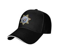 BASHAO California Highway Patrol Chp Officer Badge Unisex Snapback-Hats Breathable Duck Tongue Caps Adjustable Sun-Cap for Summer Golf Fishing