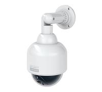 BASI Dome Dummy Camera with Flashing LED Light, Dummy Camera, Surveillance Camera for Indoor and Protected Outdoor Use, 360 Degree Mount, White, CCTV