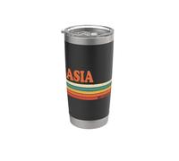Basia Retro Personalized First Name Vintage Stripes Stainless Steel Insulated Tumbler