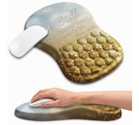 Basibutok Ergonomic Mouse Pad with Wrist Rest, Memory Foam Wrist Support for Carpal Tunnel Pain Relief, Massage Design Mousepad and Non-Slip Base for Office and Gaming, 12x8 Inch, Be Still