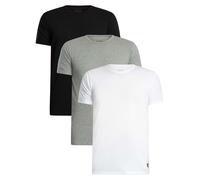 Basic 3 Pack T-Shirt Jet Black/Mid Grey Marl/White S