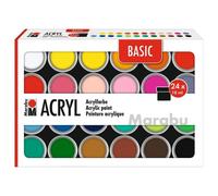 Basic Acrylic Paints 18 Ml 24 Colours Top Quality