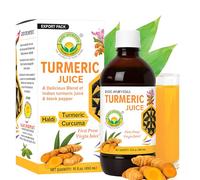 Basic Ayurveda Turmeric Juice with Black Pepper | First Press Curcuma Herbal Drink | Great for Morning Shots, Detox Recipes, Smoothies & Everyday Plant Based Use | 480ml (Pack of 1)